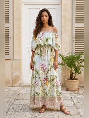 sand garden tapestry knit dress FARM Rio | Dresses | Farm Rio Size Xlgarden Tapestry Sand Xl Mini dress